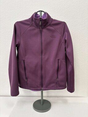The North Face Womens Softshell Jacket Purple Full Zip Fleece Lined M